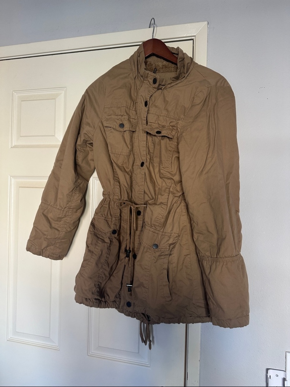 YMI Woman’s Tan Sherpa Field Jacket